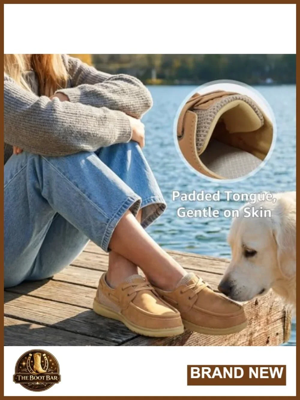 Women's Boat Shoes with Orthopedic Insole Slip On Lightweight Canvas Loafer